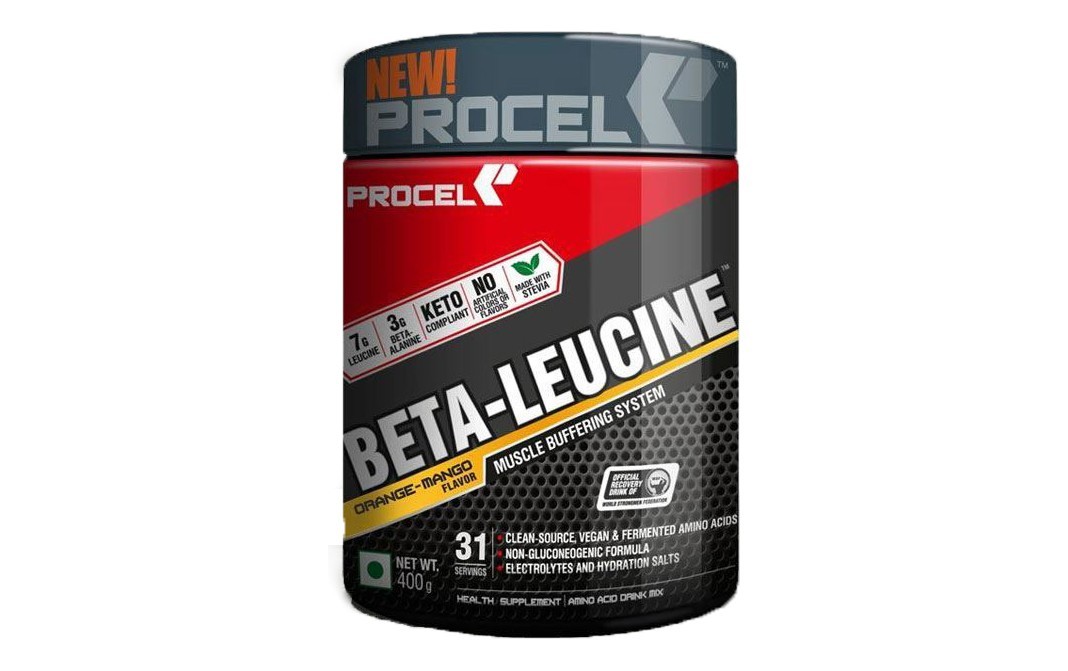 Procel Beta-Leucine Orange-Mango Flavor   Plastic Jar  400 grams